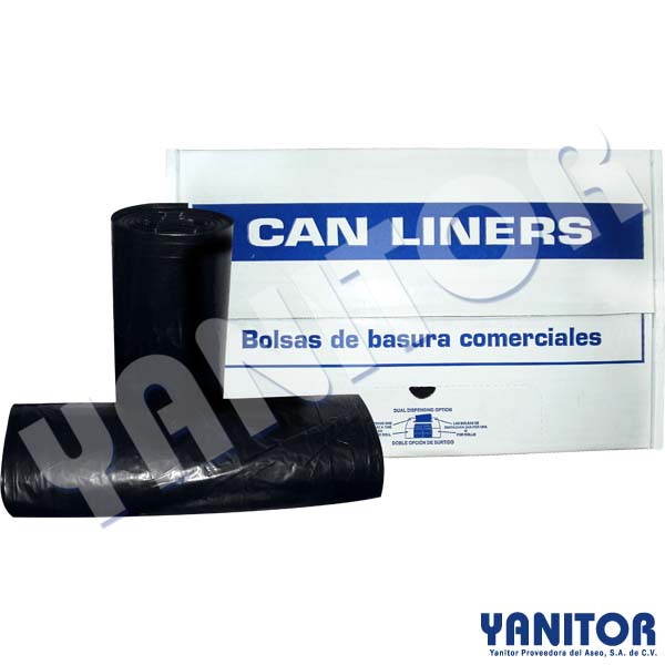 CAN LINERS 44 X 60 BLACK, 1.5 MIL, 100 BAGS