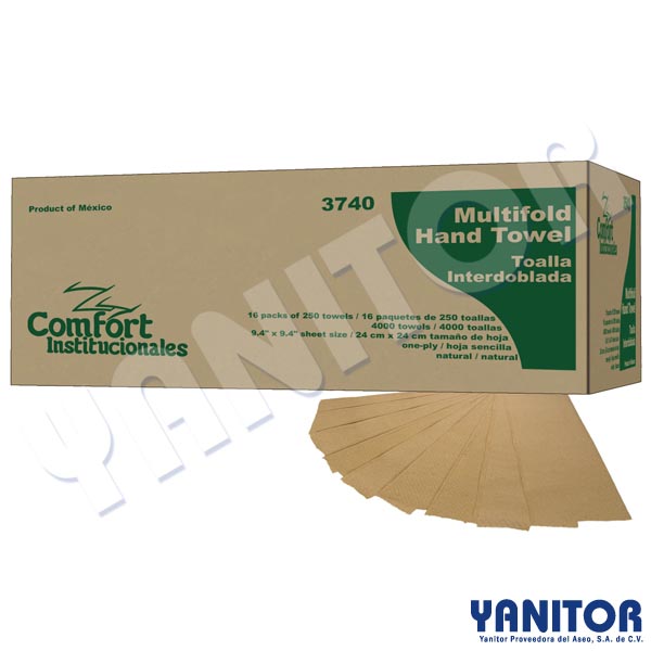 MULTIFOLD HAND TOWEL/ NATURAL/ 16-250