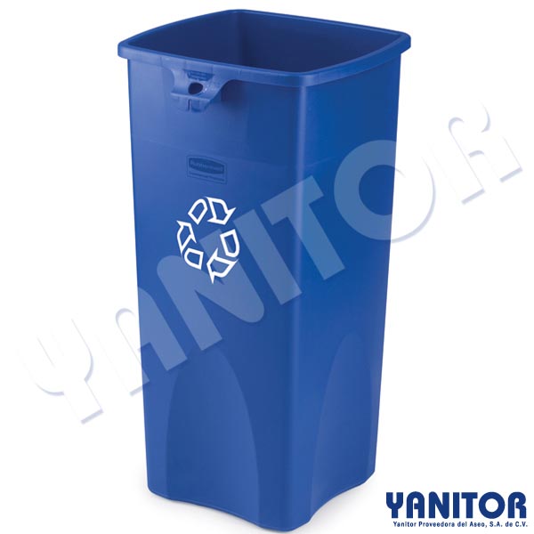 UNTOUCHABLE SQUARE RECYCLING 23 GAL. CONTAINER BLUE