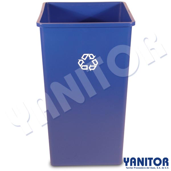 SQUARE RECYCLING 50 GAL. CONTAINER BLUE